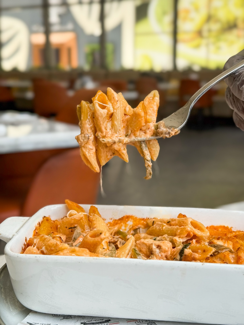 Baked penne pasta casserole at Mazencito Pizzeria