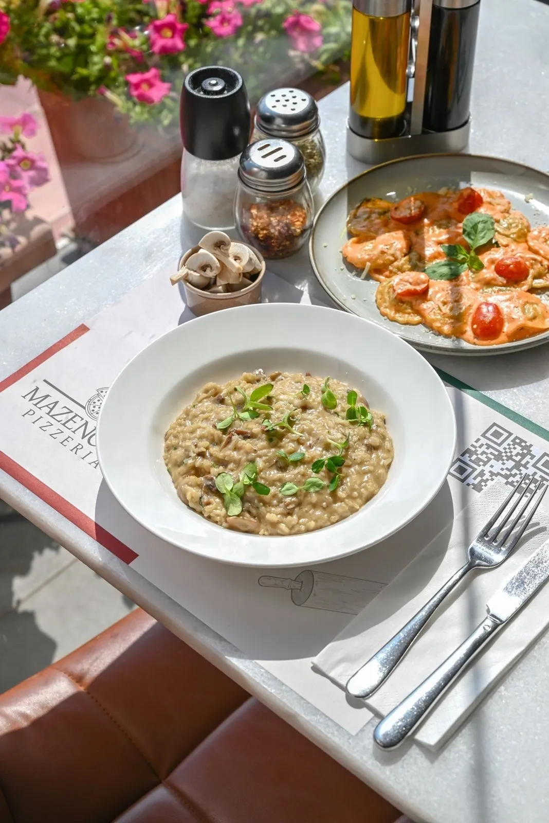 Mushroom risotto at Mazencito Pizzeria