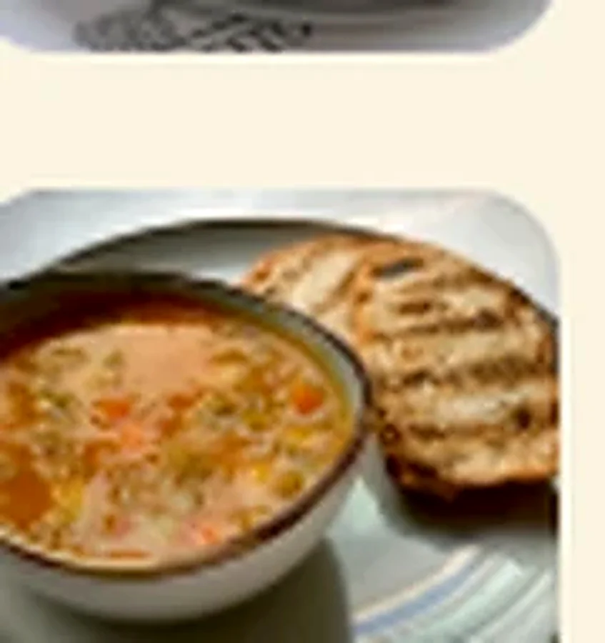 Italian-style minestrone soup with vegetables
