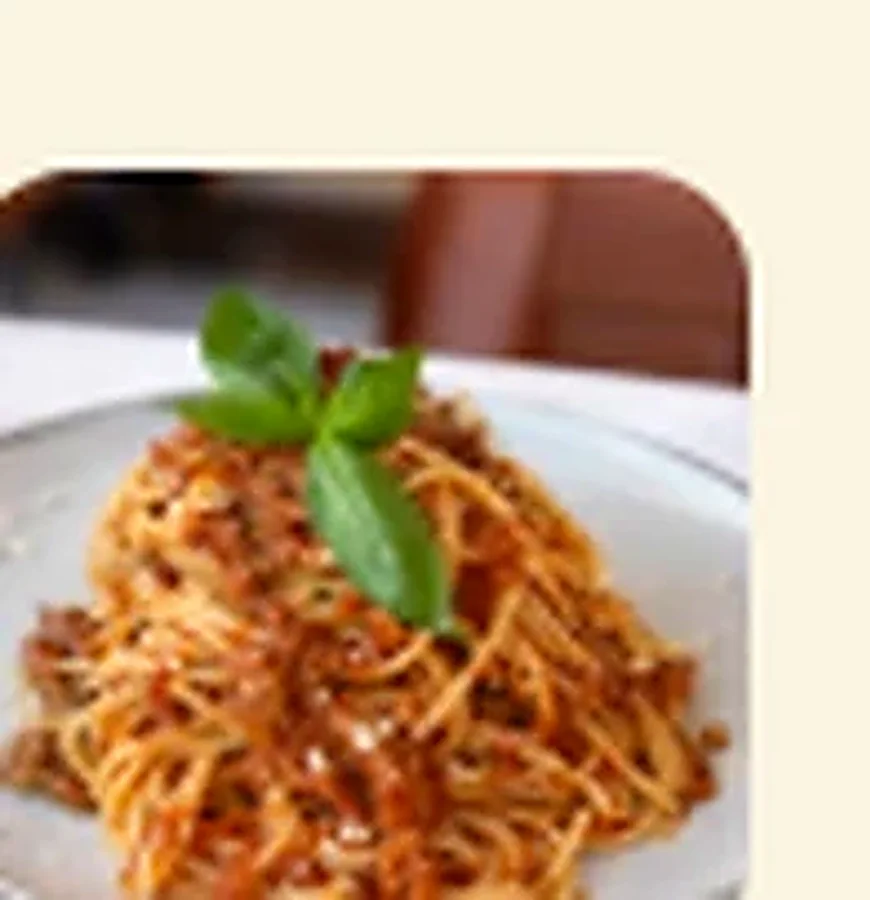 Spaghetti with a rich, slow-cooked Bolognese sauce